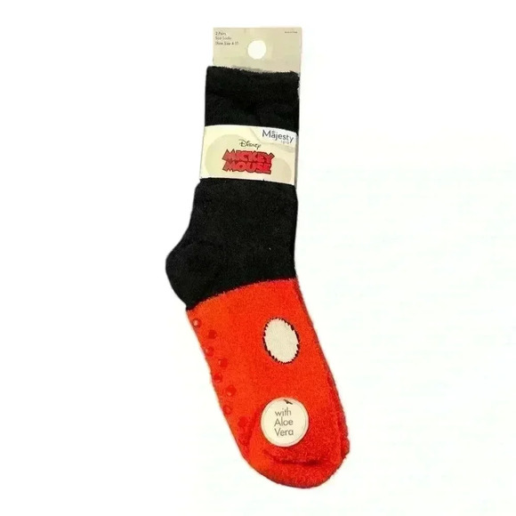 🆕Disney Mickey Mouse Spa Socks - Black and Red NWT - Picture 2 of 4